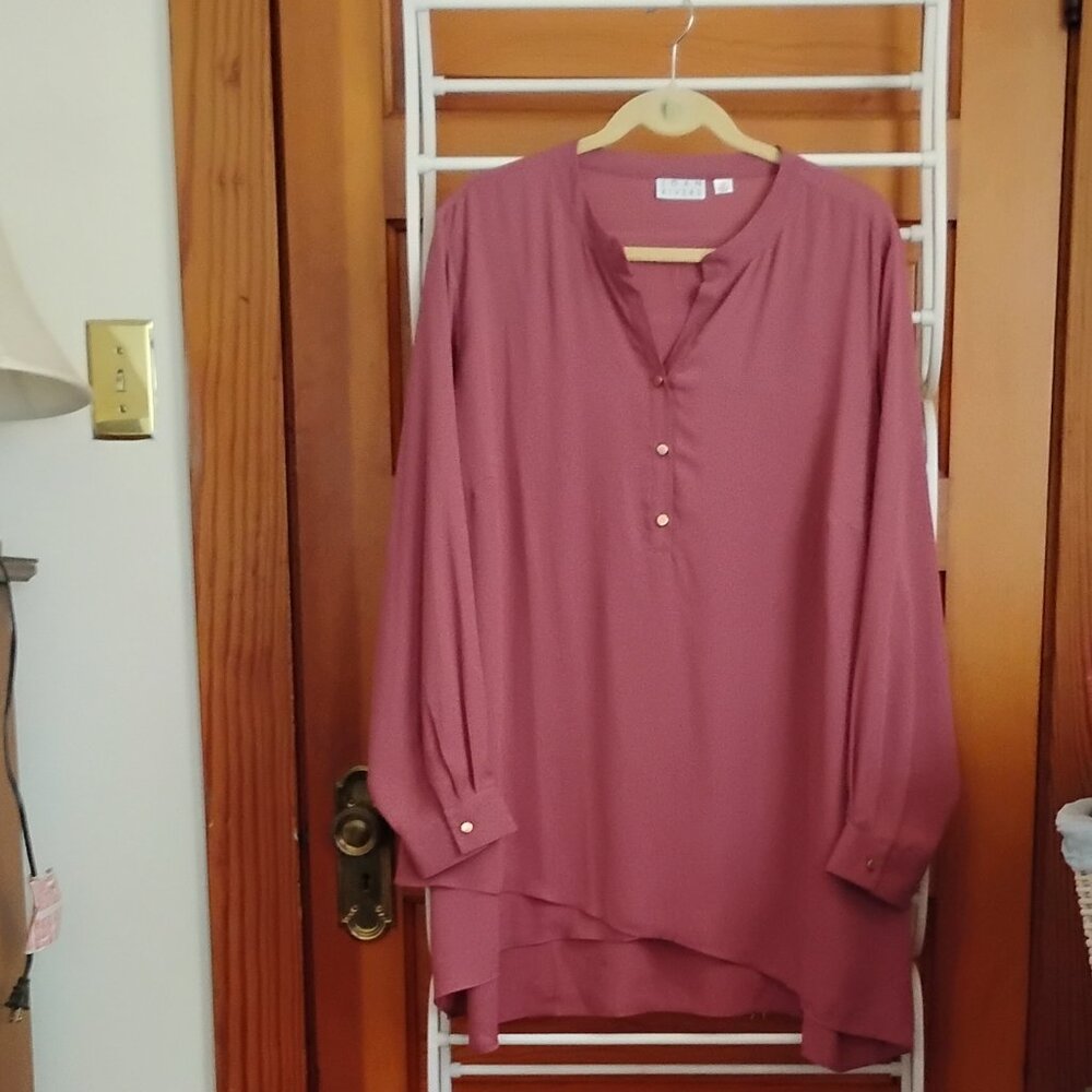 Joan Rivers 2x mauve tunic blouse